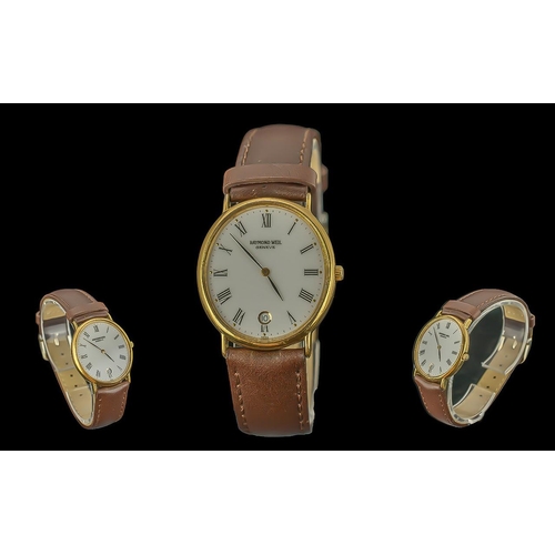 175 - Raymond Weil Geneve Pleasing 18ct Gold Plated Quartz Wrist Watch, Ref. 5524, case and dial in excell... 