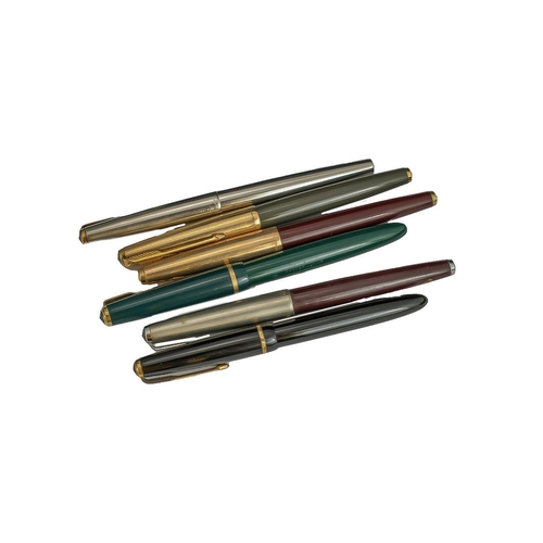 222 - A Good Collection of Vintage Parker Fountain Pens, All With Gold Nibs. ( 6 ) In Total. Includes Park... 