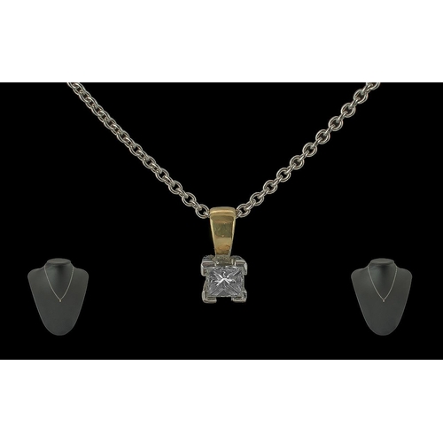 279 - Ladies 18ct White Gold Diamond Stud Set Pendant, attached to an 18ct white gold chain, both items ma... 