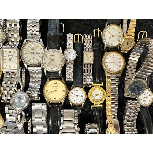 398 - Collection of Ladies & Gentlemen's Watches, leather and bracelet straps, various makes and styles, i... 