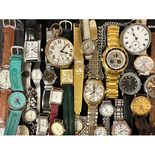 399 - Collection of Ladies & Gentlemen's Watches, leather and bracelet straps, various makes and styles, i... 