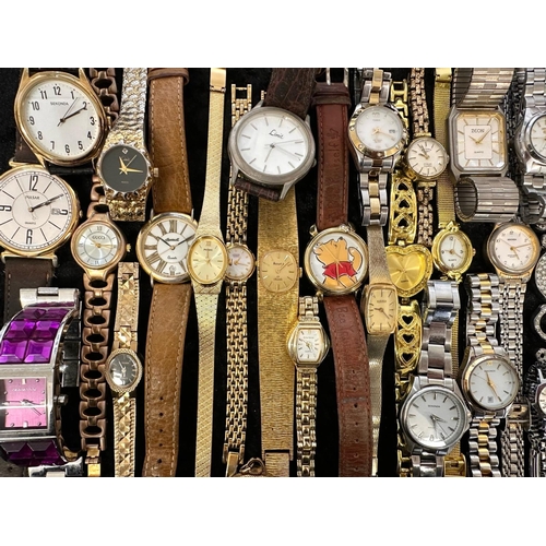 434 - Collection of Ladies & Gentleman's Wristwatches, leather and bracelet straps, assorted makes and sty... 