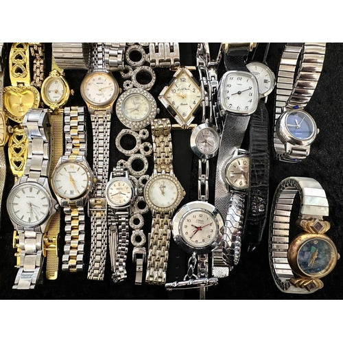 434 - Collection of Ladies & Gentleman's Wristwatches, leather and bracelet straps, assorted makes and sty... 