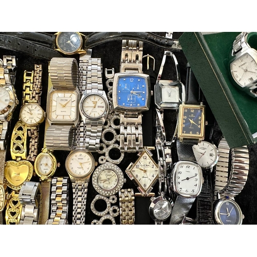 434 - Collection of Ladies & Gentleman's Wristwatches, leather and bracelet straps, assorted makes and sty... 