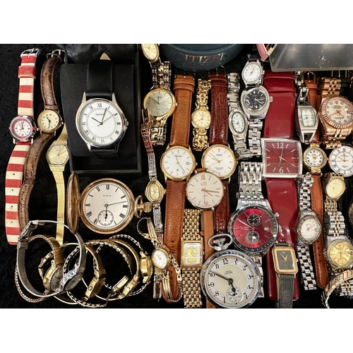 435 - Large Collection of Ladies & Gentleman's Wristwatches, leather and bracelet straps, assorted makes a... 