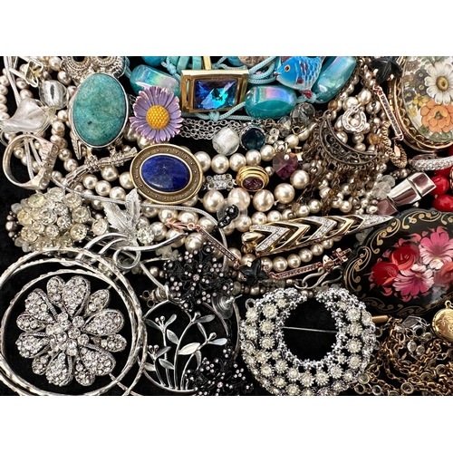 437 - Collection of Quality Costume Jewellery, comprising pearls, chains, brooches, pendants, crystal, etc... 