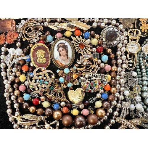 441 - Collection of Quality Costume Jewellery, comprising pearls, chains, brooches, pendants, crystal, etc... 