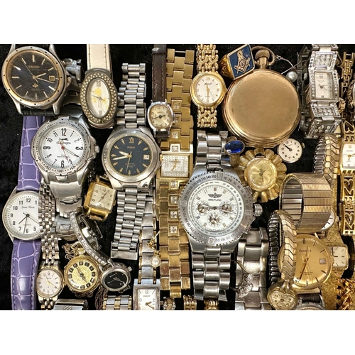 454 - Collection of Ladies & Gentleman's Wristwatches, leather and bracelet straps, assorted makes and sty... 