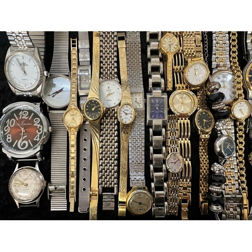 456 - Collection of Ladies & Gentleman's Wristwatches, leather and bracelet straps, makes including Rotary... 