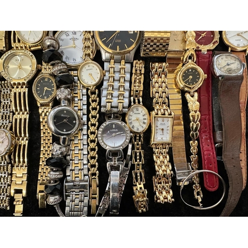 456 - Collection of Ladies & Gentleman's Wristwatches, leather and bracelet straps, makes including Rotary... 