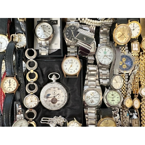 463 - Collection of Ladies & Gentleman's Wristwatches, leather and bracelet straps, assorted makes includi... 