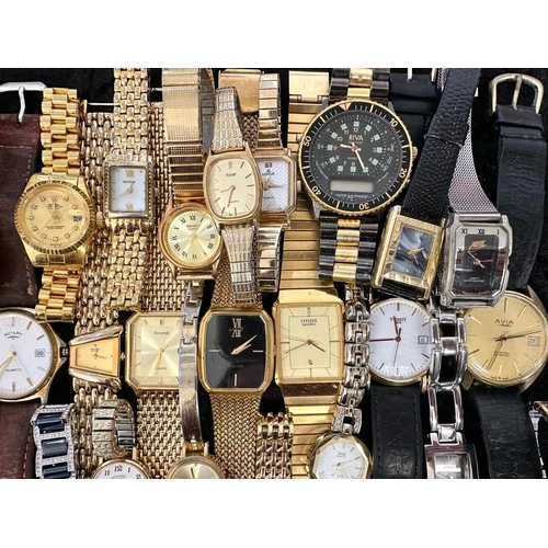 469 - Collection of Ladies & Gentleman's Wristwatches, bracelet and leather straps, including Rotary, Seik... 