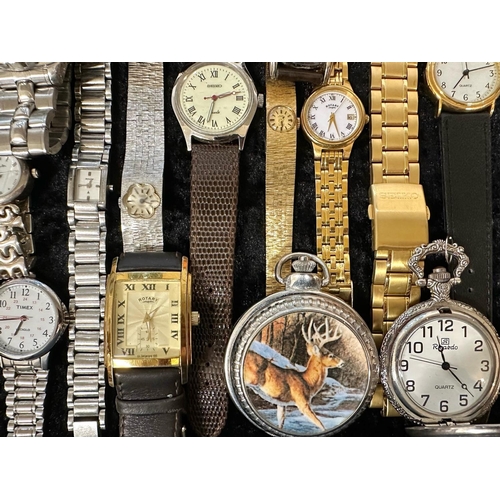 472 - Collection of Ladies & Gentleman's Wristwatches, bracelet and leather straps, makes include Seiko, C... 