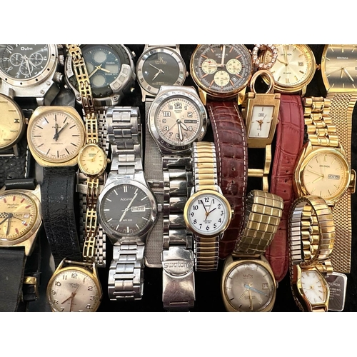 474 - Collection of Ladies & Gentleman's Wristwatches, leather and bracelet straps, various makes includin... 