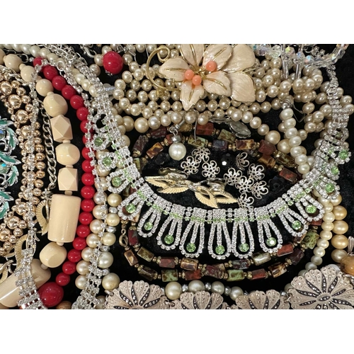 480 - Collection of Quality Costume Jewellery, comprising necklaces, chains, brooches, pendants, crystal, ... 