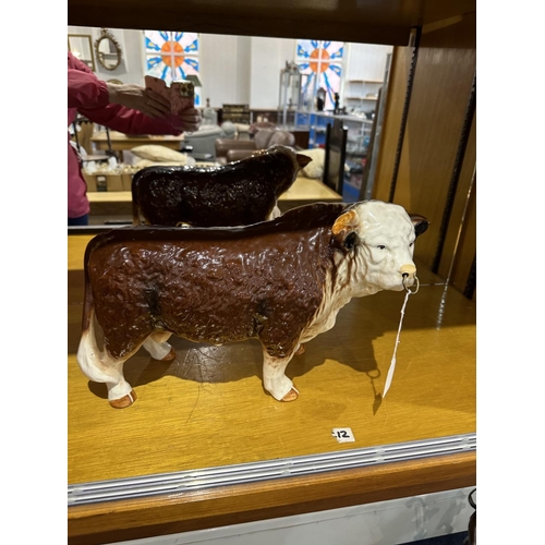 704 - Large Figure of a Bull, butcher's display model, approx 10'' high x 17'' wide.  A large mid 20th cen... 