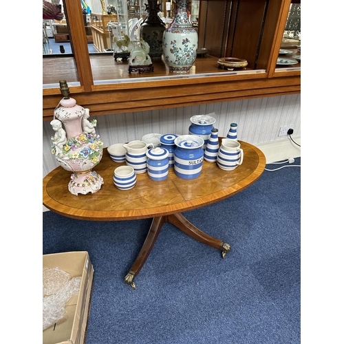 720 - Box of Assorted Cornish Ware, including jugs, lidded storage pots, bowls, vinegar pots, etc.Together... 