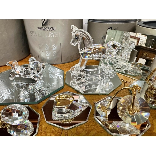 760 - Small Collection of Glass Miniatures, to include Swarovski & Crystal Memories, etc, comprising Lante... 