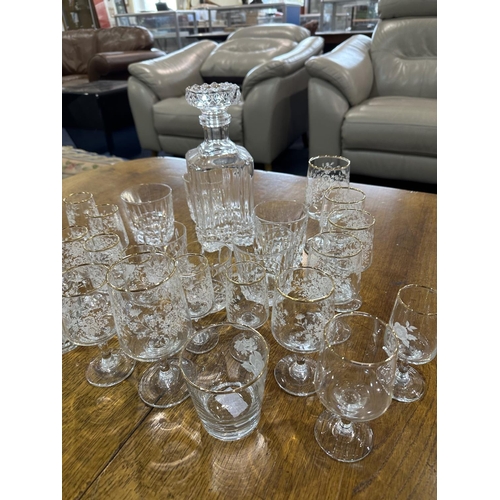 781 - Collection of Glass, including decanter and tumblers, sherry glasses, etc.