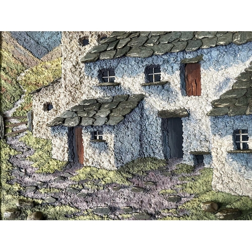 928 - Madge Pyle (British 1913-2016) 3-D Collage Of A North Country Farmhouse Image Size = 13½ ins x 18½ i... 