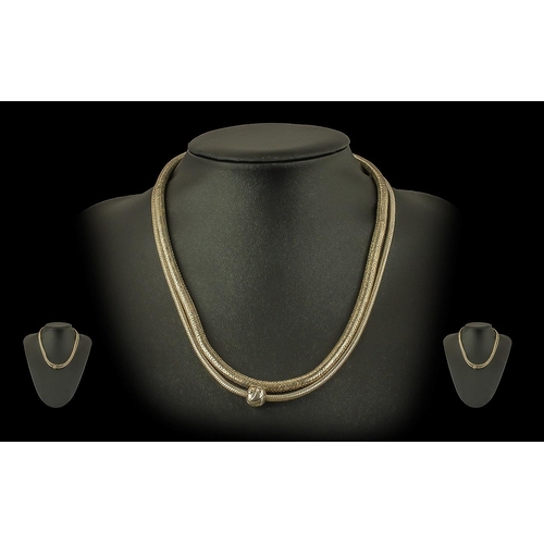 A Fine Pair of ' Pandora ' Heavy Sterling Silver Necklaces, Snake Like