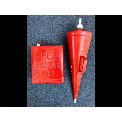 1030 - Display Purposes, painted red Shell petrol can and fire extinguisher.