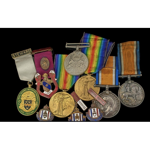 1310 - A Small Collection of Military Medals + 2 Pairs of Named World War 1 Medal with Ribbons + Royal Maso... 