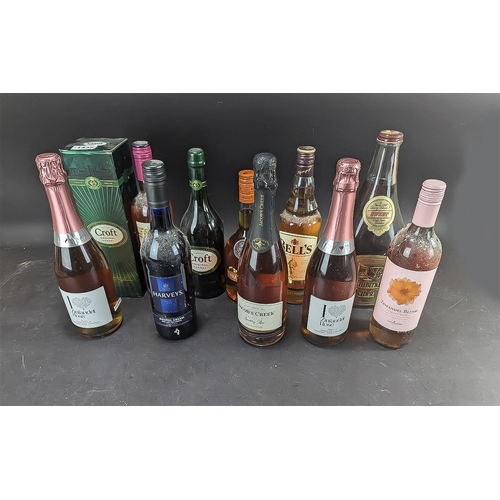 1435 - Collection of Wines & Spirits, including 3 x Zinfandel Rose, Zingandel Blush, Croft Sherry, Bell's W... 