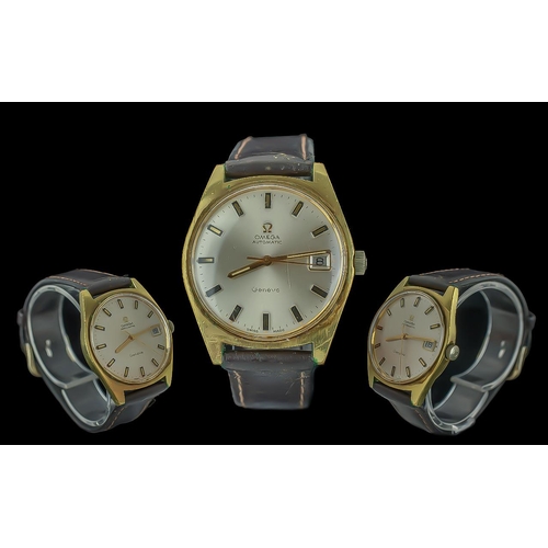 167 - Omega Geneve Gents Gold on Steel Automatic Wrist Watch. c.1970's. Features Cream Dial, Gold Markers,... 