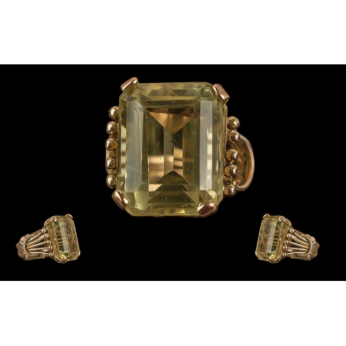 30A - 18ct Gold Impressive Single Stone Citrine Set Dress Ring, Gold Marks to Exterior of Shank. The Large... 