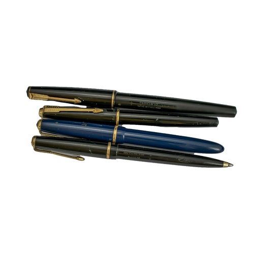 326 - Parker 17 Fountain Pen and Ballpoint Pen with Parker Display Box + A Further Two Parker 1950's Fount... 