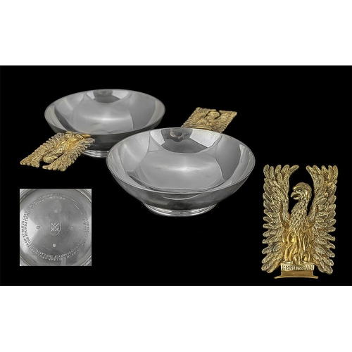 327 - Pair of Silver Limited Edition Cathedral Cups, weight 500 grams, silver bowl diameter 4.5'', each ha... 