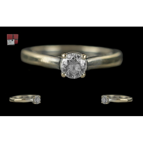 382 - 18ct White Gold Single Stone Diamond Ring, .38 carat, H colour, S1 clarity, with certificate and gif... 