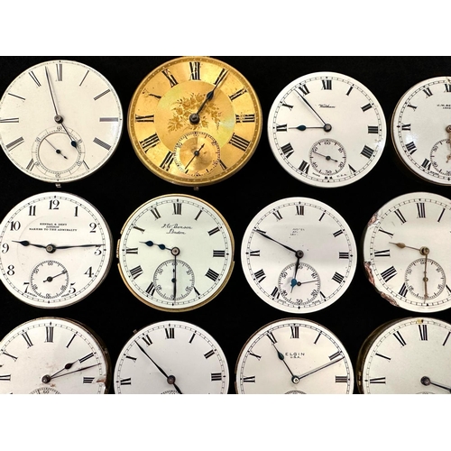 399 - Collection of Assorted Quality Watch Faces, assorted makes including Elgin, Trojan, Verity, Waltham,... 