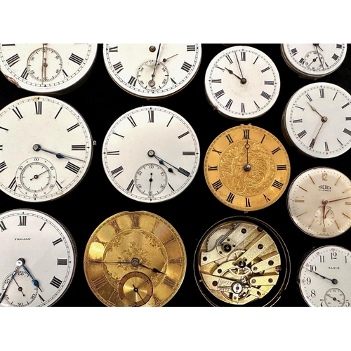 399 - Collection of Assorted Quality Watch Faces, assorted makes including Elgin, Trojan, Verity, Waltham,... 