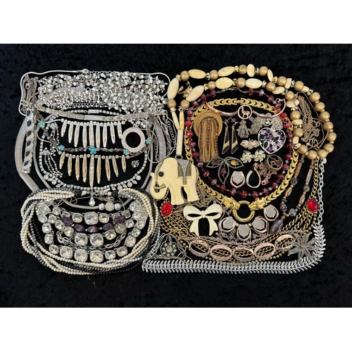 411 - Collection of Quality Costume Jewellery, comprising pearls, chains, beads, bracelets, brooches, ring... 