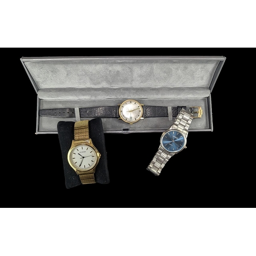 464 - Three Gentlemen's Quality Wristwatches, comprising a vintage Bulova Caravelle automatic watch with w... 