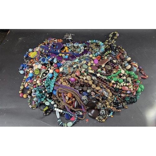 475 - Banana Box Full of Beaded Costume Jewellery, beads, crystals, wooden, pearl, etc.  Huge collection f... 