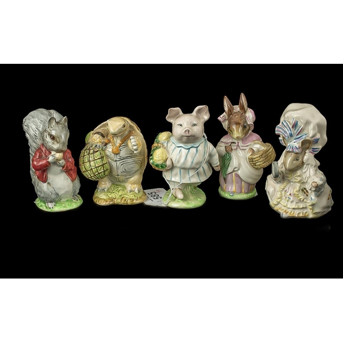 585 - Collection of ( 5 ) Beswick Beatrix Potter Figures. All Stamped / Fully Stamped to Bases. Includes 1... 