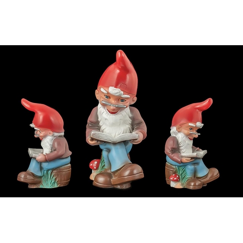 1560 - Vintage Zeho Garden Gnome with accordion, musician, garden gnome, German Garden Gnomes, West Germany... 