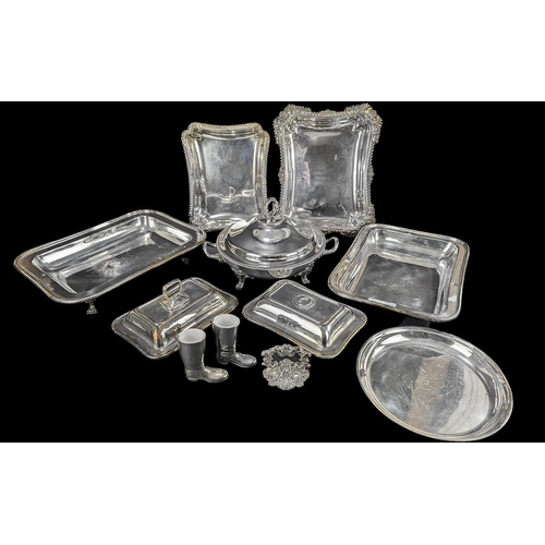 1236 - Box of Silver Plated Ware, comprising silver plated ware, comprising assorted tureens.