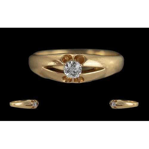 215 - 18ct Gold Gent's Diamond Set Ring, overall weight 4.36 grams, Ring size P.