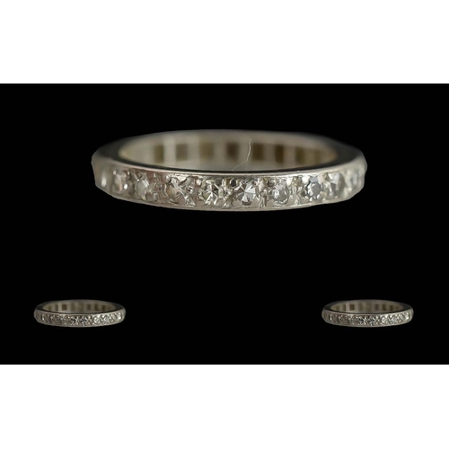 259 - Platinum Diamond Eternity Ring, weight 2.71 grams, ring size J.