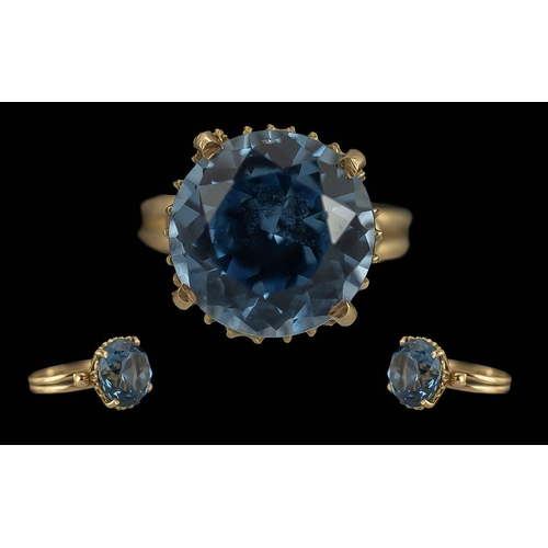 5A - Ladies Quality 18ct Single Stone Blue Topaz Set Ring, Marked 18ct to Interior of Shank, The Swiss Bl... 