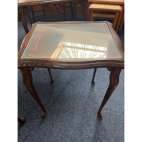 1024 - Nest of Three Tables, largest measures 21'' wide x 16'' deep x 22'' high.  Together with an oval occ... 