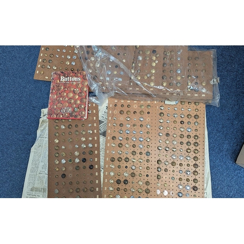 1305 - Quantity of Hard Boards Containing a Collection of Military & Related Dress Buttons, approximately 5... 