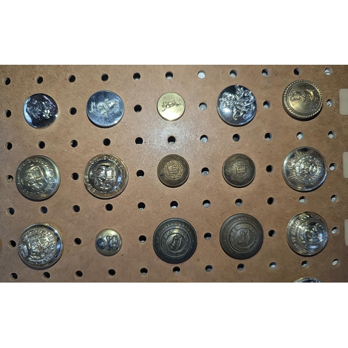 1305 - Quantity of Hard Boards Containing a Collection of Military & Related Dress Buttons, approximately 5... 