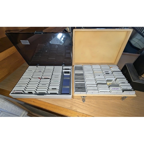 1315 - Two Boxes Containing a Quantity of Photographic Slides, military images, over 200 in total.