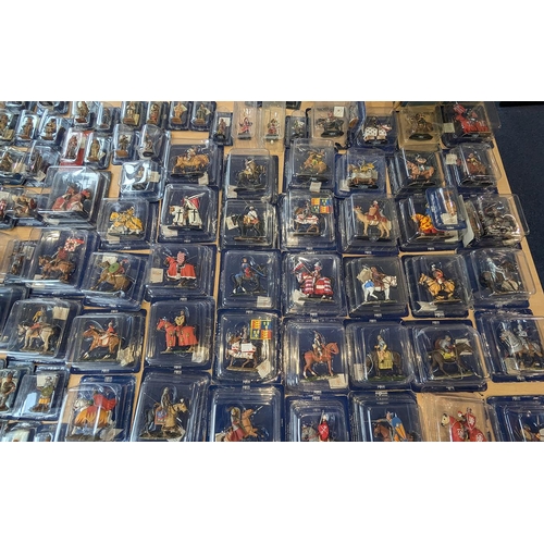 1350 - Four Boxes of Delprado Die Cast Models, to include Knights on Horseback, military soldiers, uniforme... 