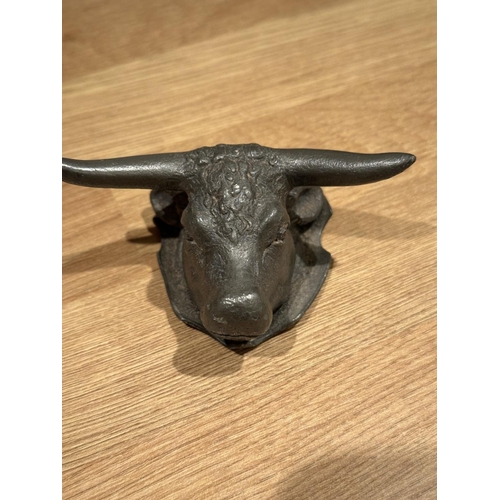 1361 - Pair of Silver Plated Bull Heads Knife Rests.